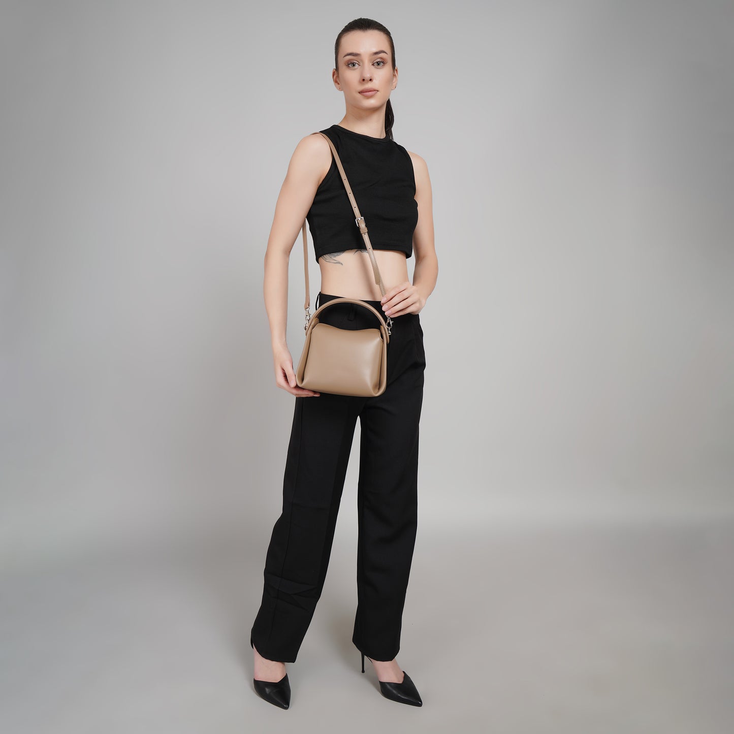 Élan Soft Satchel-Café Crème